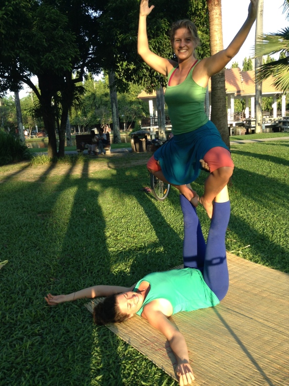 Acroyoga in the park with Emily
