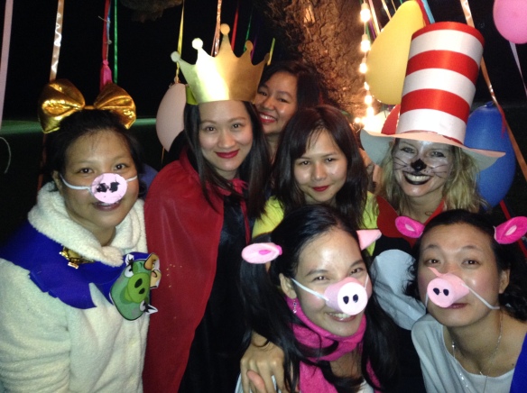 Our staff costume party. The theme was a childhood book character. I won second prize, probably because I spoke in rhyme. 