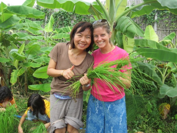 Planting rice with Kru Neung on Thai Mother's Day, August 5th.